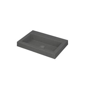 Ink Dock Wastafel Quartz zonder kraangat - Quartz grijs - 60x40 cm