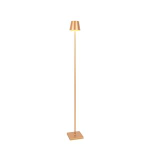 QAZQA Buiten vloerlamp goud incl. LED en dimmer oplaadbaar - Jackson