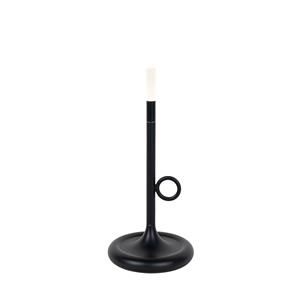 QAZQA Buiten tafellamp zwart incl. LED en dimmer oplaadbaar - Sjarel