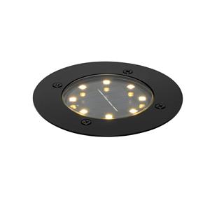 QAZQA Moderne grondspot zwart incl. LED IP65 Solar - Terry