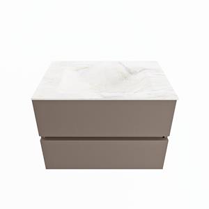 Mondiaz Vica Dlux badmeubel 70cm Smoke - Cloud wastafel Ostra midden - met 1 kraangat