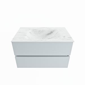 Mondiaz Vica Dlux badmeubel 80cm Clay - Cloud wastafel Opalo midden - zonder kraangat