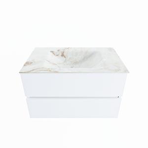 Mondiaz Vica Dlux badmeubel 80cm Talc - Cloud wastafel Frappe midden - zonder kraangat