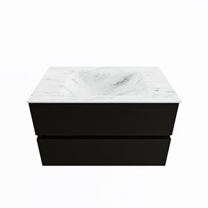 Mondiaz Vica Dlux badmeubel 80cm Urban - Cloud wastafel Opalo midden - zonder kraangat