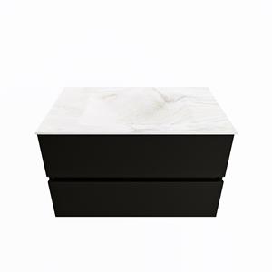Mondiaz Vica Dlux badmeubel 80cm Urban - Cloud wastafel Ostra midden - zonder kraangat