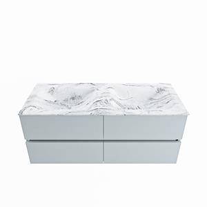 Mondiaz Vica Dlux badmeubel 120cm Clay - Cloud wastafel Glace dubbel - zonder kraangat