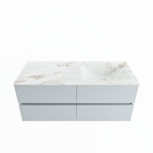 Mondiaz Vica Dlux badmeubel 120cm Clay - Cloud wastafel Frappe rechts - zonder kraangat