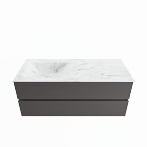 Mondiaz Vica Dlux badmeubel 120cm Dark grey - Cloud wastafel Opalo links - zonder kraangat