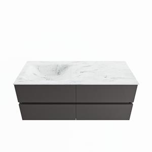 Mondiaz Vica Dlux badmeubel 120cm Dark grey - Cloud wastafel Opalo links - zonder kraangat