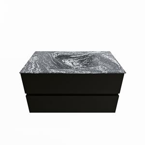 Mondiaz Vica Dlux badmeubel 90cm Urban - Cloud wastafel Lava midden - zonder kraangat