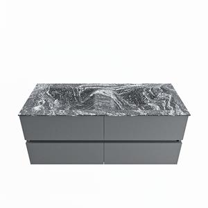 Mondiaz Vica Dlux badmeubel 120cm Plata - Cloud wastafel Lava dubbel - zonder kraangat