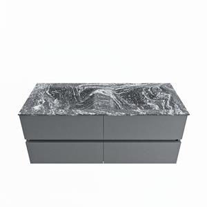Mondiaz Vica Dlux badmeubel 120cm Plata - Cloud wastafel Lava dubbel - met 2 kraangaten