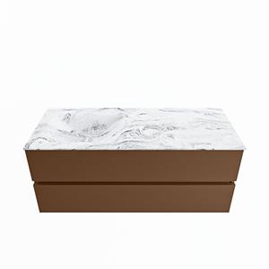 Mondiaz Vica Dlux badmeubel 120cm Rust - Cloud wastafel Glace links - zonder kraangat