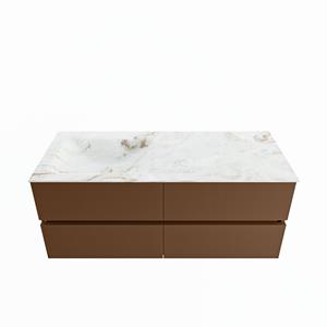 Mondiaz Vica Dlux badmeubel 120cm Rust - Cloud wastafel Frappe links - zonder kraangat