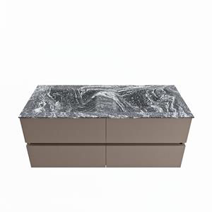 Mondiaz Vica Dlux badmeubel 120cm Smoke - Cloud wastafel Lava dubbel - met 2 kraangaten