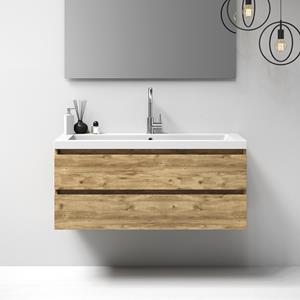 IChoice Solution badmeubelset 120cm - Old Castle - 2 lades - wastafel Foggia glans wit enkel - 1 kraangat