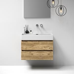 IChoice Solution badmeubelset 80cm - Old Castle - 2 lades - wastafel Legend glans wit - 0 kraangaten