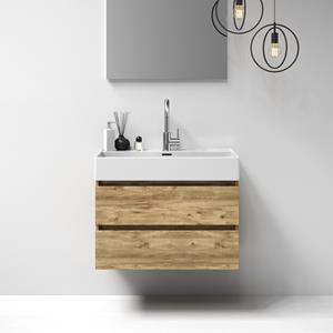 IChoice Solution badmeubelset 80cm - Old Castle - 2 lades - wastafel Legend glans wit - 1 kraangat