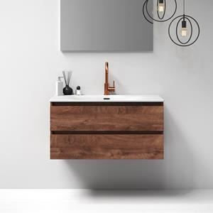IChoice Solution badmeubelset 100cm - Viking Shield - 2 lades - wastafel Furiosa glans wit - 1 kraangat