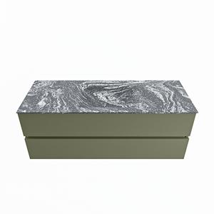 Mondiaz Vica Dlux badmeubel 130cm Army - Cloud wastafel Lava midden - met 1 kraangat