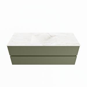 Mondiaz Vica Dlux badmeubel 130cm Army - Cloud wastafel Ostra midden - met 1 kraangat