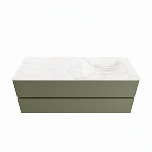Mondiaz Vica Dlux badmeubel 130cm Army - Cloud wastafel Ostra rechts - met 1 kraangat