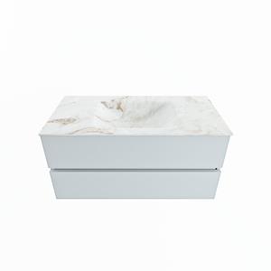 Mondiaz Vica Dlux badmeubel 100cm Clay - Cloud wastafel Frappe midden - zonder kraangat