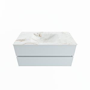 Mondiaz Vica Dlux badmeubel 100cm Clay - Cloud wastafel Frappe midden - met 1 kraangat