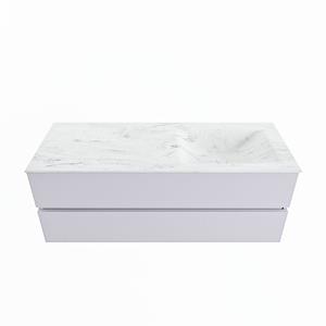 Mondiaz Vica Dlux badmeubel 130cm Cale - Cloud wastafel Opalo rechts - zonder kraangat