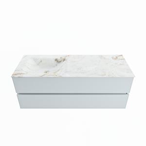 Mondiaz Vica Dlux badmeubel 130cm Clay - Cloud wastafel Frappe links - zonder kraangat
