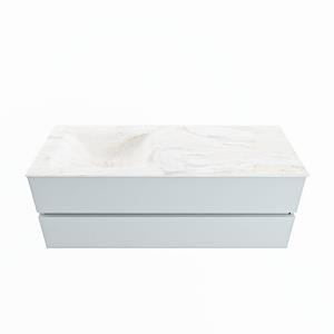Mondiaz Vica Dlux badmeubel 130cm Clay - Cloud wastafel Ostra links - met 1 kraangat