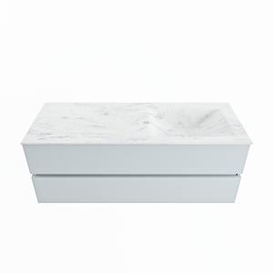 Mondiaz Vica Dlux badmeubel 130cm Clay - Cloud wastafel Opalo rechts - met 1 kraangat