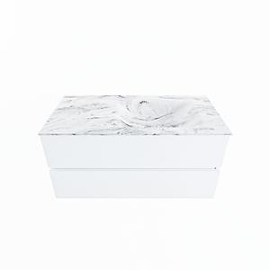 Mondiaz Vica Dlux badmeubel 100cm Talc - Cloud wastafel Glace rechts - zonder kraangat