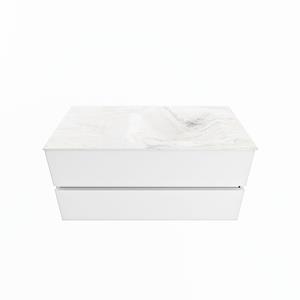 Mondiaz Vica Dlux badmeubel 100cm Talc - Cloud wastafel Ostra rechts - zonder kraangat