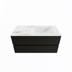 Mondiaz Vica Dlux badmeubel 100cm Urban - Cloud wastafel Frappe rechts - zonder kraangat