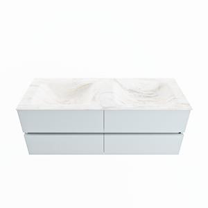 Mondiaz Vica Dlux badmeubel 130cm Clay - Cloud wastafel Ostra dubbel - zonder kraangat