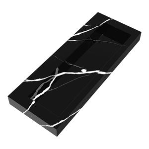 IChoice Artificial Marble wastafel 120x46cm - Nero Marquina - zonder kraangaten