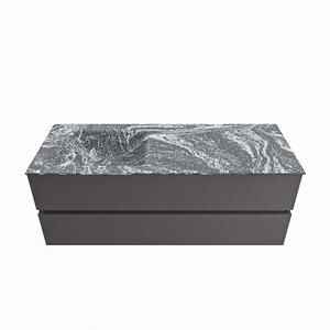 Mondiaz Vica Dlux badmeubel 130cm Dark grey - Cloud wastafel Lava links - met 1 kraangat