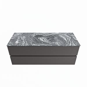 Mondiaz Vica Dlux badmeubel 130cm Dark grey - Cloud wastafel Lava midden - zonder kraangat