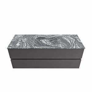 Mondiaz Vica Dlux badmeubel 130cm Dark grey - Cloud wastafel Lava midden - met 1 kraangat