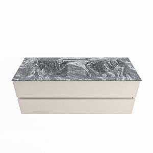 Mondiaz Vica Dlux badmeubel 130cm Linen - Cloud wastafel Lava dubbel - zonder kraangat