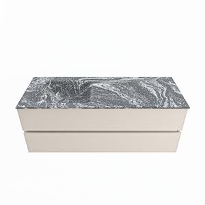 Mondiaz Vica Dlux badmeubel 130cm Linen - Cloud wastafel Lava links - met 1 kraangat
