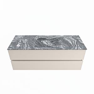 Mondiaz Vica Dlux badmeubel 130cm Linen - Cloud wastafel Lava midden - met 1 kraangat