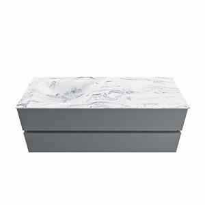 Mondiaz Vica Dlux badmeubel 130cm Plata - Cloud wastafel Glace links - zonder kraangat