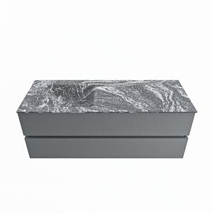 Mondiaz Vica Dlux badmeubel 130cm Plata - Cloud wastafel Lava links - zonder kraangat