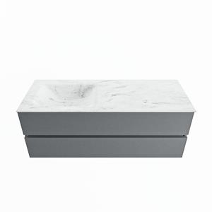 Mondiaz Vica Dlux badmeubel 130cm Plata - Cloud wastafel Opalo links - zonder kraangat