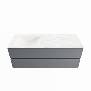 Mondiaz Vica Dlux badmeubel 130cm Plata - Cloud wastafel Ostra links - zonder kraangat