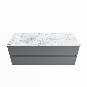Mondiaz Vica Dlux badmeubel 130cm Plata - Cloud wastafel Glace links - met 1 kraangat