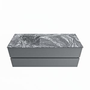 Mondiaz Vica Dlux badmeubel 130cm Plata - Cloud wastafel Lava links - met 1 kraangat