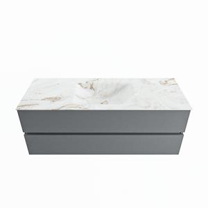 Mondiaz Vica Dlux badmeubel 130cm Plata - Cloud wastafel Frappe midden - zonder kraangat